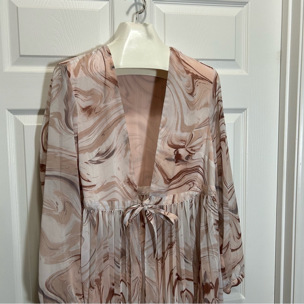 Torrid Swirl Pattern Thin Pleated Duster - image 2